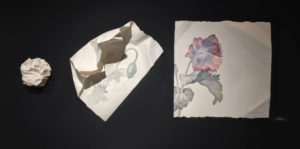 artist Tania Luchinkina Tania L Birth of painting resin-coated paper, acrylic painted as watercolor; 61x150 cms